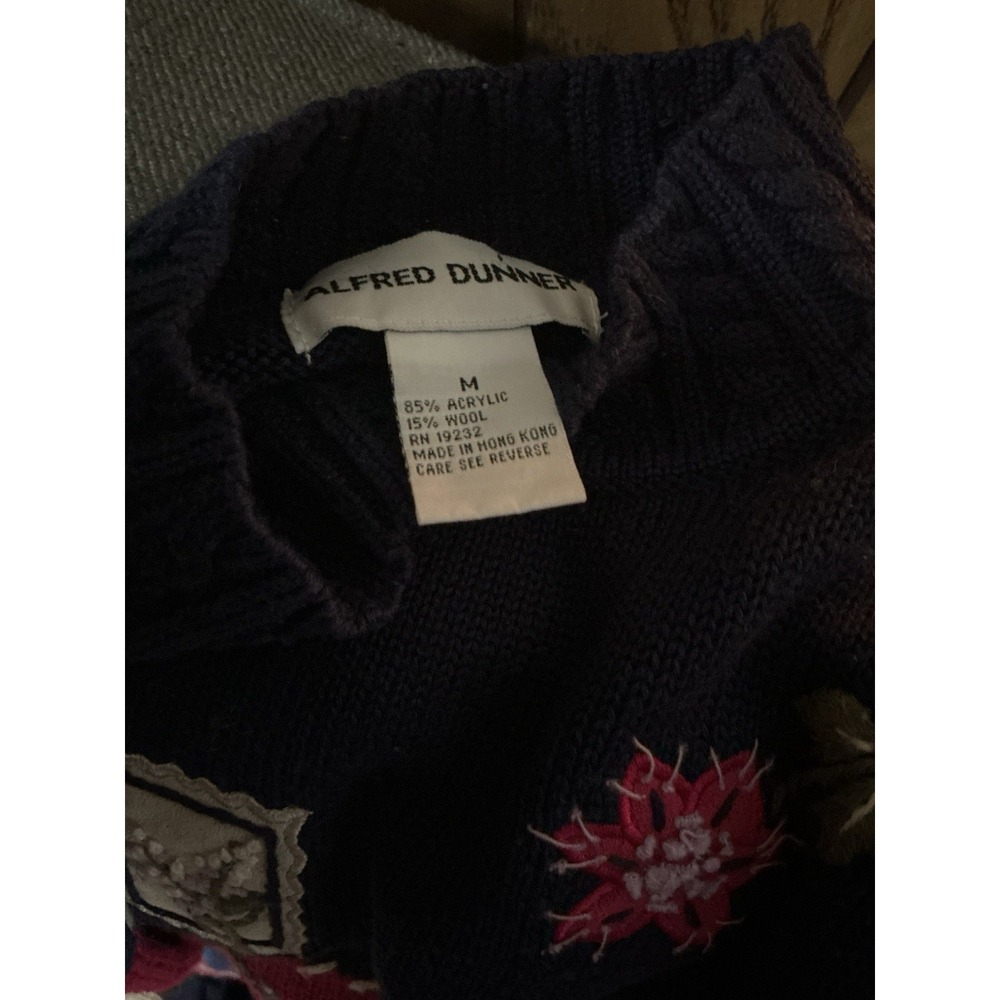 Alfred Dunner Wool Blend Women M Multicolor Floral Patchwork Cottage Core - Picture 3 of 4